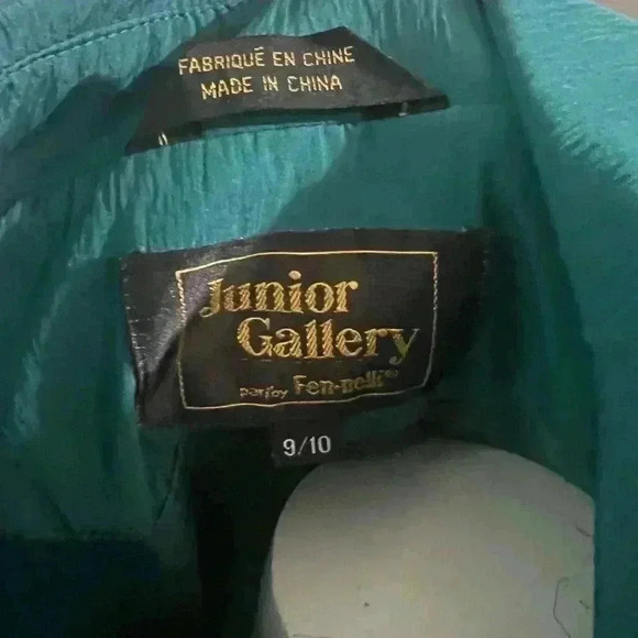 90s trench coat, green trench  coat, Junior Gallery by Fen-nelli Size 9/10 - Picture 6 of 8